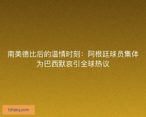 南美德比后的温情时刻：阿根廷球员集体为巴西默哀引全球热议