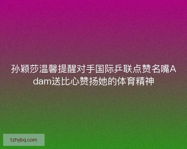 孙颖莎温馨提醒对手国际乒联点赞名嘴Adam送比心赞扬她的体育精神