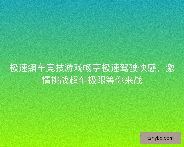 极速飙车竞技游戏畅享极速驾驶快感,激情挑战超车极限等你来战 极速飙车竞技游戏畅享极速驾驶快感,激情挑战超车极限等你来战